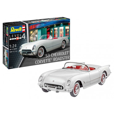 KIT PARA MONTAR REVELL CHEVROLET CORVETTE ROADSTER 1953 1/24 91 PEÇAS REV 07718